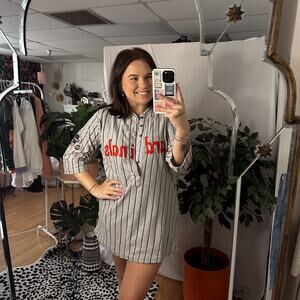 Vintage St. Louis Cardinals Baseball Jersey Tunic Stripe Gray